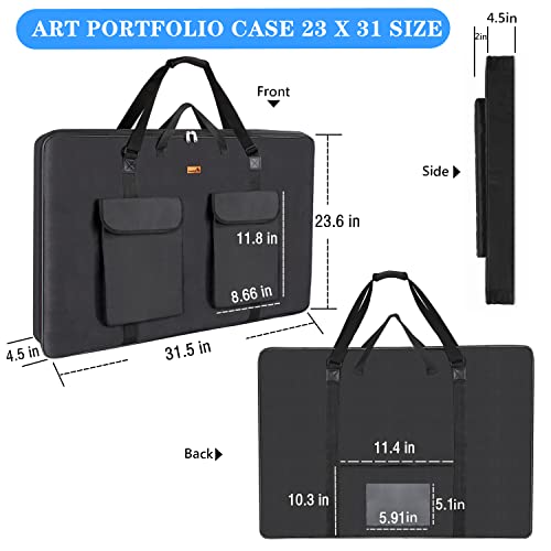 TreochtFUN Art Portfolio 23 X 31in - Portfolio Case A2 Heavy duty Soft Side - size: 23 x 31
