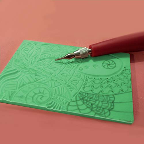 ZOENHOU 20 PCS 4 x 6 Inch Rubber Stamp Carving Blocks, Linoleum Blocks for Printmaking, Stamp Making, Green - color: Green
