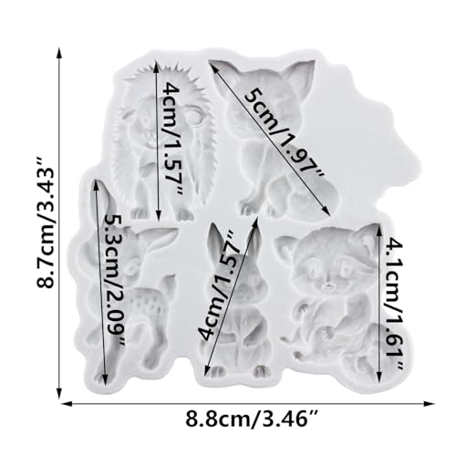 Animal Polymer Clay Mold Squirrel Fox Bear Silicone Molds - color: Style A