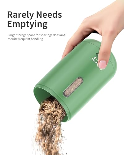 Rechargeable Electric Pencil Sharpener, Auto in & Out, Green | Adjustable Sharpness, Easy to Clean, Fast Sharpening, for 6-8mm Pencils Students, Teachers, Artist, Classroom, School, Office - color: Green