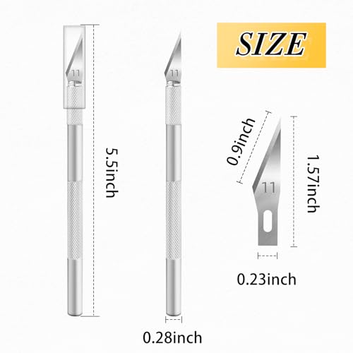 JTIEO Exacto Hobby Craft Knife 74 Pack with 4 Upgrade Sharp Knives and 70 Spare Blades for Art, Scrapbooking, Stencil - color: Silver