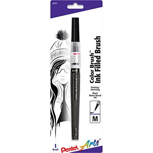 Pentel Color Brush Pen, Black (GFLBP101) - color: Black