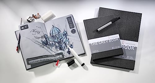 Hahnemuehle The Grey Book 120g/m², Sketchbook, A5, 40 fls. (Pack of 2) - size: A5 (Pack of 2)