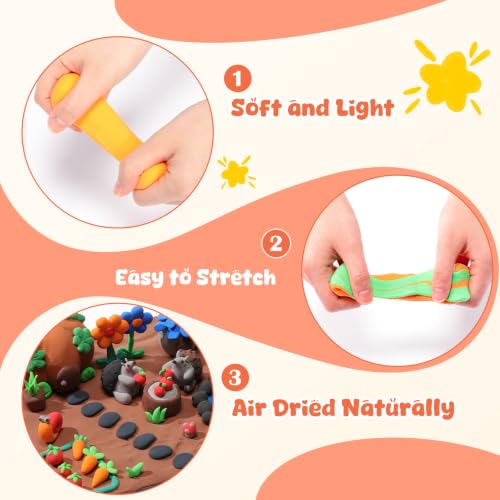 VioraWhite 72 Pcs 38oz Air Dry Clay Bulk Modeling Clay,Forest Colors - color: Forest Colors