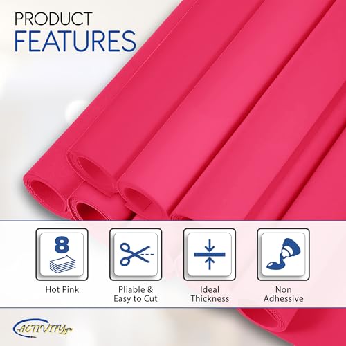 Hot Pink EVA Foam Sheets, 6 x 9 Inch, 2mm Thick – Foam Paper for DIY Arts and Crafts, School Projects, and More – 8 Pack - color: Hot Pink