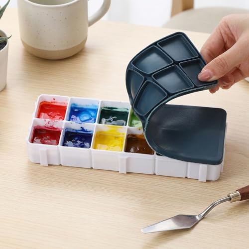 WLLHYF Twelve-Cell Paint Box, Travel Palette Tray Plastic Paint Palette