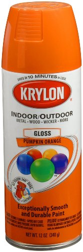 Krylon K05241107 ColorMaster Paint + Primer, Gloss, Pumpkin Orange, 12 oz. - color: Pumpkin Orange, size: 12 Ounce (Pack of 1), style: Gloss
