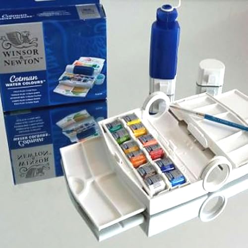 Winsor & Newton Cotman Watercolor Paint Set, 12 Half Pan Field Travel Set | Introductory Watercolor made with Fine Art Pigments, Perfect for Beginners, Lightfast & Permanent, Good Tinting Strength - style: 12 Half Pan Field Travel Set