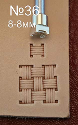 DandS ltd Leather Stamp Tool, Basket Weave, Professional Steel Craft Tool for Leatherworking, Embossing, Carving & Stamping Leather Projects, Belts, Wallets & DIY Projects Compatible with Mallet #36 - color: Basket Weave 0.31 X 0.31"