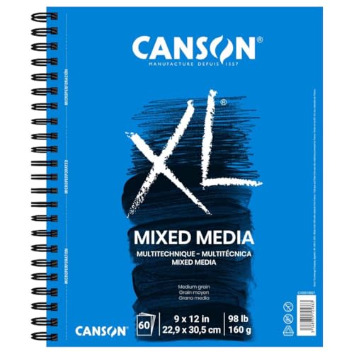 Canson XL Series Mixed Media Pad 9" x 12", 60 Sheets/Pad, Pack of 3 - size: 9x12, 3-Pack, style: Mixed Media