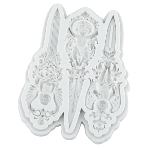 Baroque Holy Sword Polymer Clay Mold Angels Baby Silicone Molds | Jewelry Making Epoxy Resin Casting Air Dry Polymer Clay Craft - color: Style B