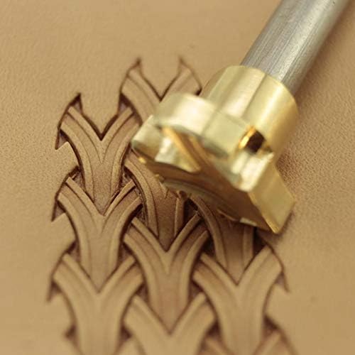 DandS ltd Basket Weave Leather Stamp Tool, Professional Metal Craft Tool for Leatherworking, Embossing, Carving & Stamping Projects, Belts, Wallets & DIY, Compatible with Mallet, #163B