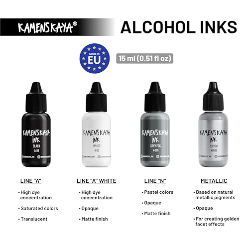 Kamenskaya Alcohol Ink Set with Alcohol Ink Paper