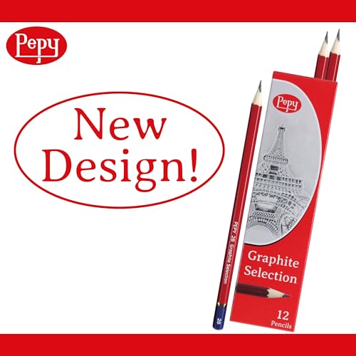 Pepy Graphite Professional Drawing Pencils - Set of 12 F Pre-Sharpened Black Lead Pencils; Perfect for Drawing, Sketching and Shading, Graphic and Fine Art - style: Set of 12 - F