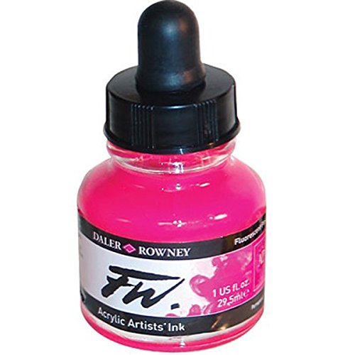 Daler Rowney FW Artists Acrylic Ink 29.5 ML Pot - Fluorescent Pink - color: Fluorescent Pink