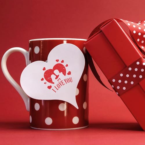 JULMELON 20 Pcs Valentines Day Stencils Reusable Template for Painting Art | PET Plastic, Valentine Stencils for Painting, Valentines Day Crafts Reusable, Wall Floor Rock Art, 3 Inch DIY Projects - style: Valentine's Day Stencils