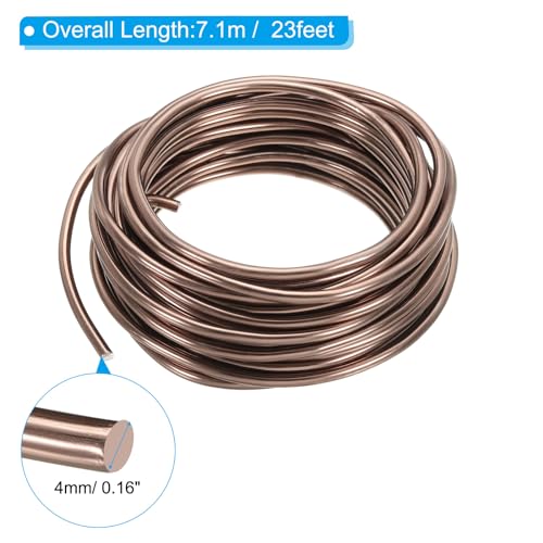 PATIKIL Bonsai Training Wire 4mm x 23ft Anodized Aluminum Brown - color: Brown, size: 4 mm x 7 m