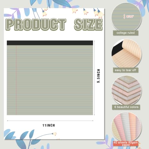 Lincia 6 Pcs Legal Pads Landscape Notebook, Soft Vintage Colors - color: Soft Vintage Colors