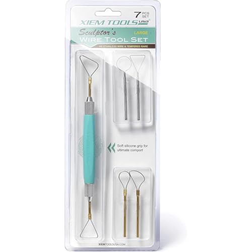 Xiem Tools Sculptor's Wire Tool Set for Pottery and Ceramics (Large) - size: Large