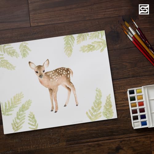 Fluid Watercolor Paper Block, 4 x 6 inches, 15 Sheets, 140 lb (300 GSM) Cold Press Pad for Artist Painting and Wet Media - size: 4 x 6 Block