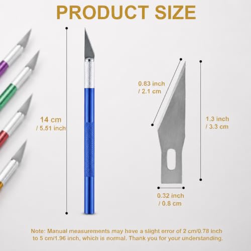 20 Pack Exacto Knife, Aluminum, Precision Knives, 5 Colors