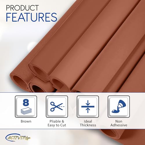 Brown EVA Foam Sheets, 6 x 9 Inch, 2mm Thick – Foam Paper for DIY Arts and Crafts, School Projects, and More – 8 Pack - color: Brown