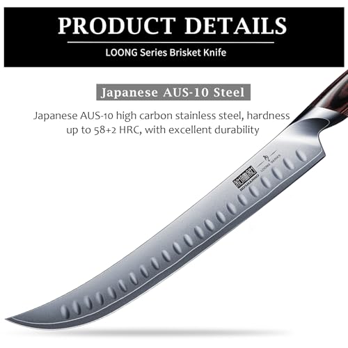 HOSHANHO Carving Slicing Knife, 12 Inch Razor Sharp Japanese Brisket Knife - size: 12"