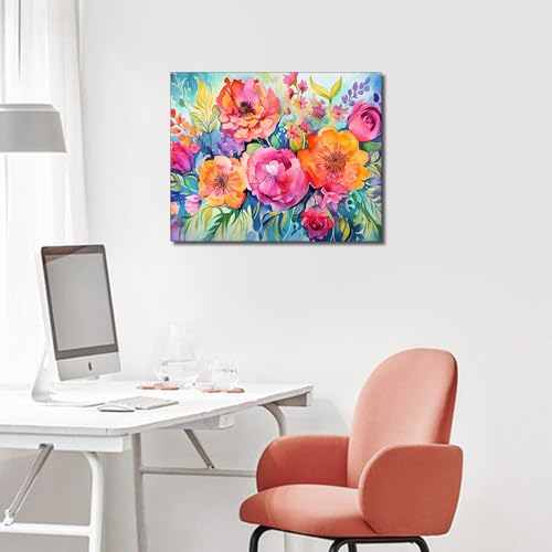 TUMOVO Flower Easy Paint by Numbers Kit for Adults Beginner Floral - color: Floral