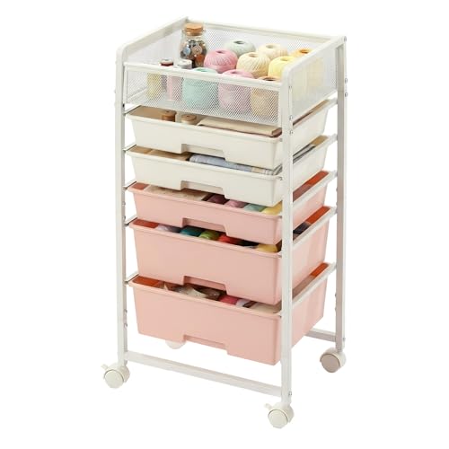 2 Pack Rolling Craft Cart with 5 Drawers, Art Craft Organizers and Storage with Lockable Wheels, Rolling Utility Cart for Organizing Arts and Crafts,Yarn,Toy, School Supplies, Nail Product - size: 5-Drawers(2 Pack)