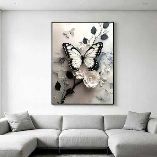 Butterfly Diamond Painting Kits for Adults,Flowers Diamond Art Kits - color: KM1071-1