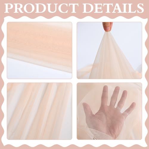 39.4x63 Inch Champagne Netting Mesh Fabric Polyester Breathable Mosquito Net Fabric Soft Voile Solid Sheer Tulle Fabric by The Yard for Sewing Making Craft Clothes Dresses Costume Diy Supply - color: Champagne