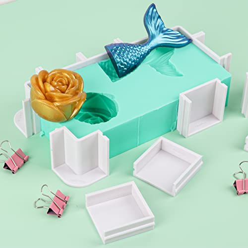 Nicpro Adjustable Mold Housing Frame for Silicone Mold Making, Reusable | Plastic Mold Frame for Silicone Rubber Mold Making, Resin Casting, DIY Soap & Candle Molds, Not for Direct Resin Use - size: 5.9 x 5.9 inches
