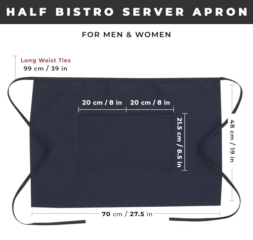 Chef Works Unisex Half Bistro Server Apron - color: Navy