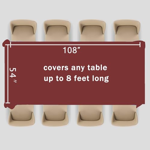 WineRed Plastic Table Cloth, 2 Pack WineRed Disposable Tablecover, 54 x 108 Inch Tablecloth for Rectangle Table, Waterproof Decorative Tablecloths for Party, Picnic, Birthday, Wedding - color: Wine Red
