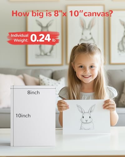 60Pcs 8x10 Canvas Boards for Kids PaintingInch Art Canvas Panels - size: 8"x10"- 60pcs