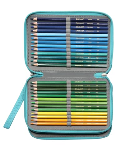 Grizaye Art 72 Premium Velvet Touch Colored Pencils with Burnisher Blender in Zipper Case, Oil-Based for Professional Artists and Colorists