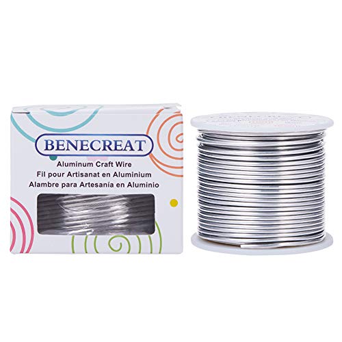 BENECREAT 12 Gauge Aluminum Wire - 100FT Tarnish Resistant Craft Wire for Jewelry, Beading, Sculpting, Model Making (Primary Colors) - size: 12 Gauge (2mm)