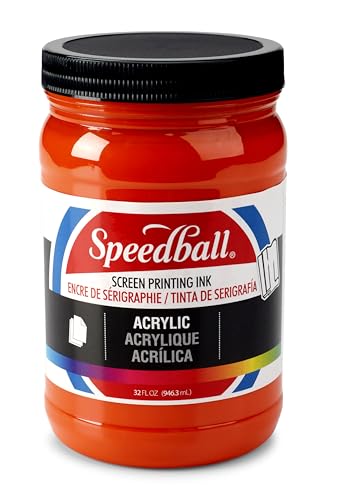 Speedball 004644 Acrylic Screen Printing Ink, 32 Fl. oz, Orange - color: Orange