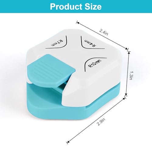 Paper Corner Cutter Punch, Corner Rounder Punch for Scrapbook Supplies, 3 in 1 (R4mm, R7mm, R10mm) Round Corner Cutter Rounder for Cardstock, Crafts, Card Making White - color: White Blue