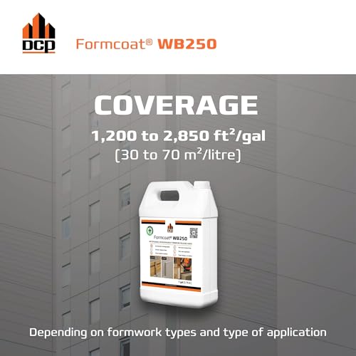 Formcoat WB250 Concrete Form Release Agent - Non-Staining Mold Release for Wooden, Plastic & Metal Molds – Solvent-Free Concrete Mold Release for Precast, Architectural & DIY Projects – 1 Gallon