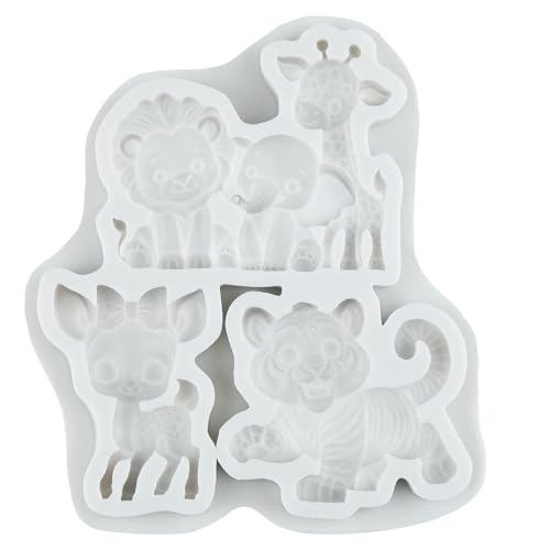 Animal Polymer Clay Mold Lion Elephant Giraffe Silicone Molds - color: Style D