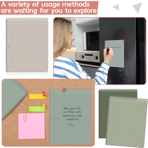 10 Packs 8.5 x 11 inch Top Spiral Notebook with 3 Hole Punched Legal Pads 40 Sheets College Ruled Notepad Hard Cardboard Paper Wirebound Pads for Business School Office Home Supplies (Morandi) - color: Morandi