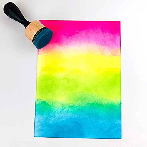 CYFUN DESIGN Ink Paints Mixing Blending Tools,Mini Replacement Foam Refills and Covers Sets for DIY Scrapbooking Crafts Paper Crafting Projects Card Ink Painting Tools - color: 2 Handle +24 Foam +10 Covers