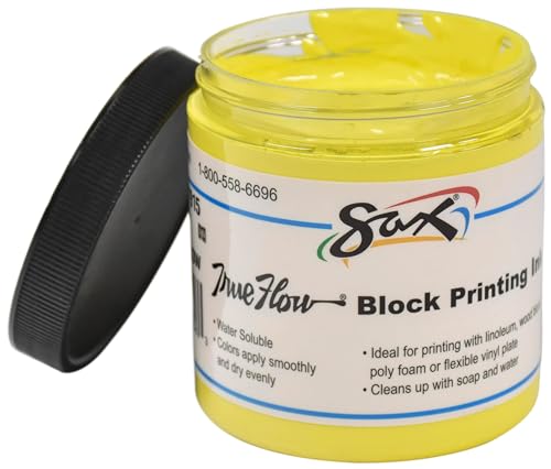Sax True Flow Water Soluble Block Printing Ink, 8 Ounces, Primary Yellow