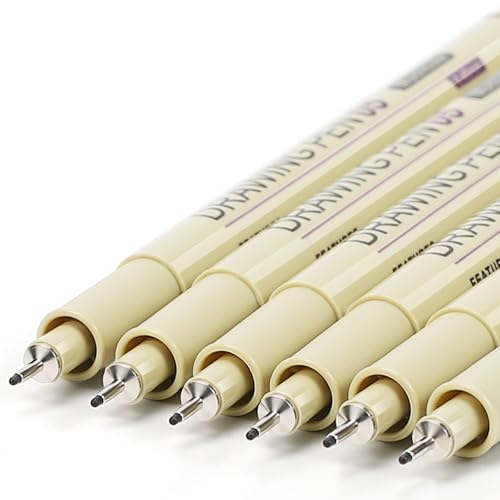 Muchcute 05 Fine Point Writing Pens: 6 Black 0.45mm Smooth No Bleed Bible - color: 6 Fine Point 05(0.45mm)
