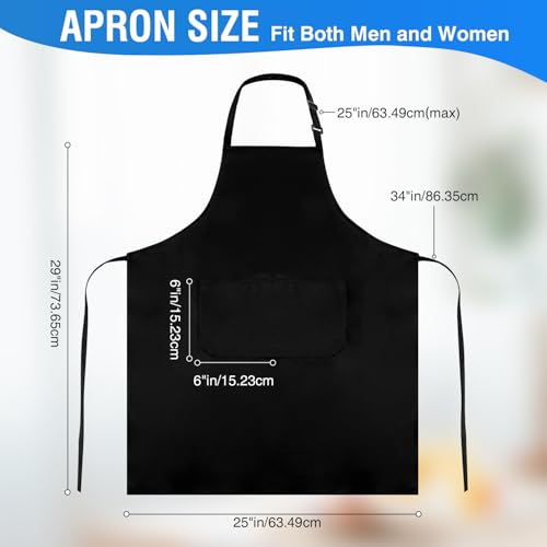 2/8/20 Pack Black Aprons for Cooking, Chef Aprons for Women Men with Pockets, Aprons Bulk Adjustable for BBQ - size: 2 Pack
