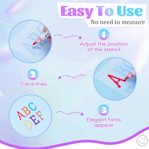 UCEC 40 PCS Letter Stencils for Painting, 6 Sizes 0.3-1.45 Inch for Crafts | 6+ Sizes 0.3/0.35/0.55/0.65/0.85/1.45 Inch Number & Alphabet Stencils for Crafts, Bullet Journal Stencil & Stencil for Art - size: 4*7 inch/40 pcs