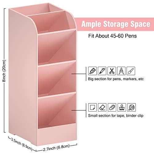 Asten Pen Holder, Pencil Holder for Desk, Pen Organizer (Pink, 3 Pack) - color: Pink-3 Pack