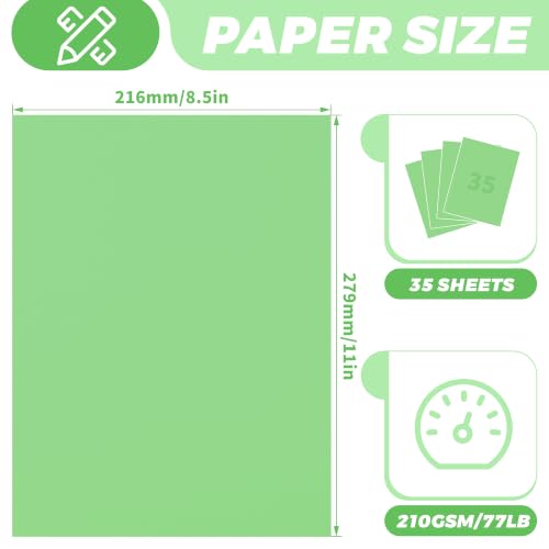 35 Sheets Deep Emerald Green Cardstock - 8.5'' x 11'' 77lb/210gsm - color: Deep Emerald Green