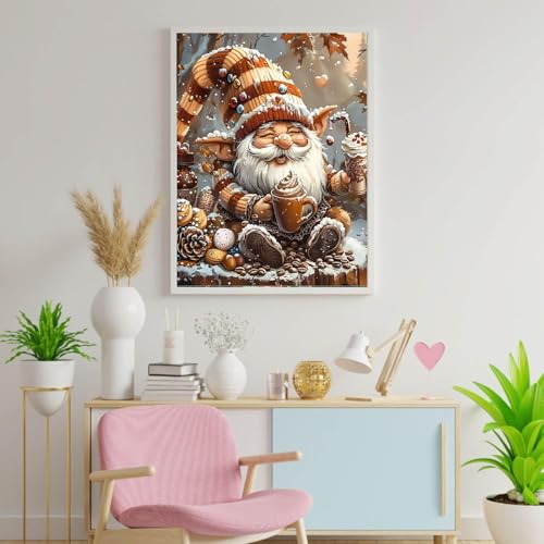 Santa gnome Paint by Numbers Winter Snow Forest DIY Painting by Number on Canvas Christmas gnome Painting by Numbers for Adults and Beginner Holiday Thanksgiving Day Decor 16x20 Inch(Without Frame) - color: Artwork 07, size: 16''x20''(without frame)
